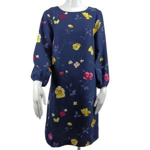ANN TAYOR Dark Navy Floral Pullover 3/4 Sleeve Dress